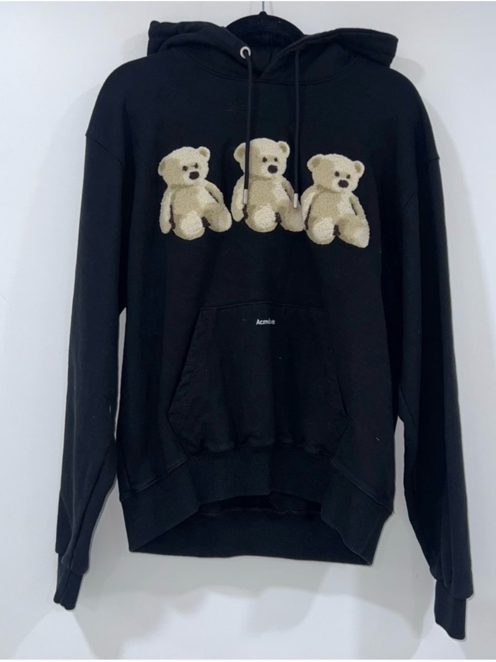 ADLV THREE BOUCLE BEAR HOODIE Black